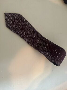 Men's Dark Brown Patterned Silk Tie